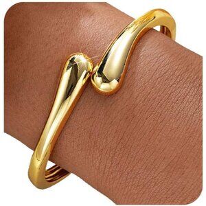 Women's Gold Trendy Chunky Adjustable Twist Cuff Bangle Bracelets Jewelry Gifts